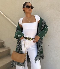 Dillard's 1.41#double; Wide Rim Buckle Textured Belt