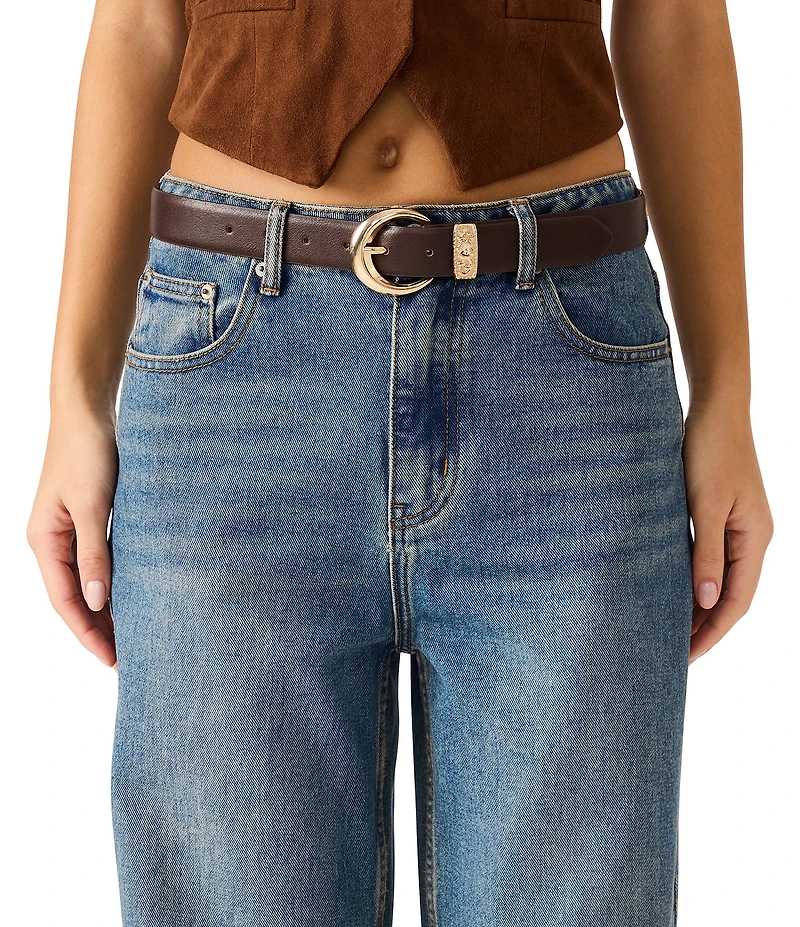 Dillard's 1.5#double; Floral Keeper Micro-Pebble Faux Leather 2 For 1 Belt Set