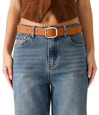 Dillard's 1.5#double; Floral Keeper Micro-Pebble Faux Leather 2 For 1 Belt Set