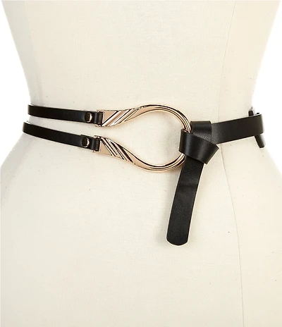 Dillard's 1.5#double; Tie Knot Hook Faux Leather Belt