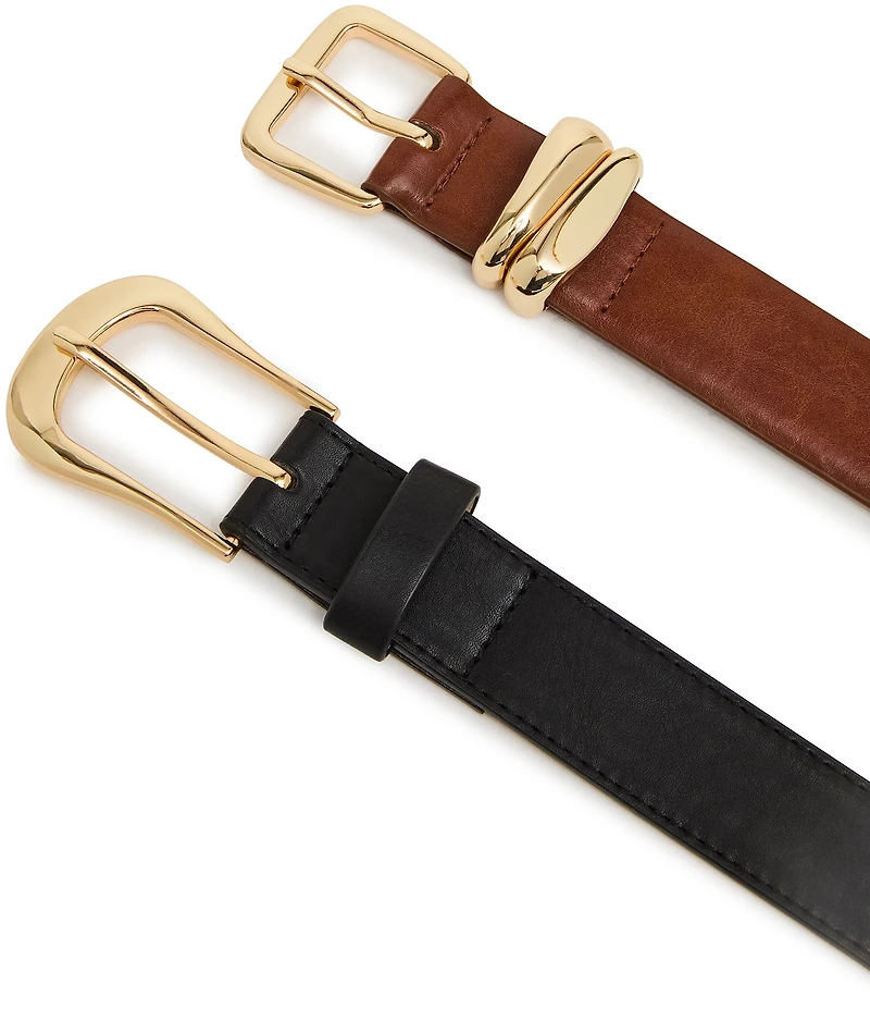 Dillard's Textured and Micro-Glazed Sculptural Keeper Belt Set