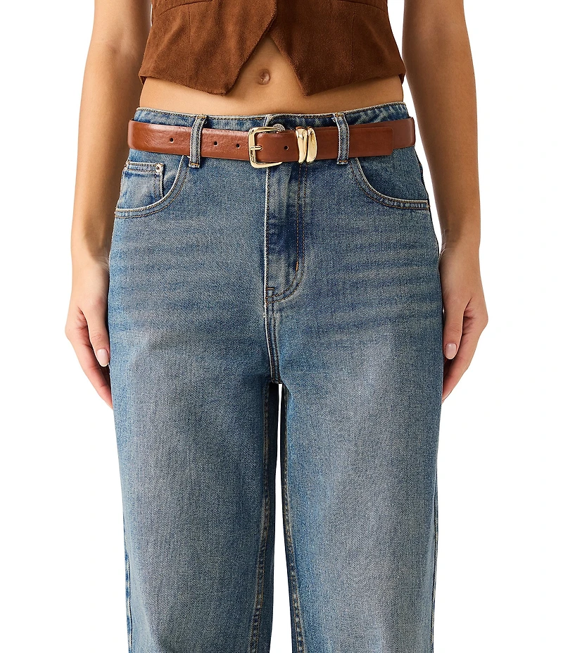 Dillard's Textured and Micro-Glazed Sculptural Keeper Belt Set