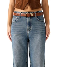 Dillard's Textured and Micro-Glazed Sculptural Keeper Belt Set