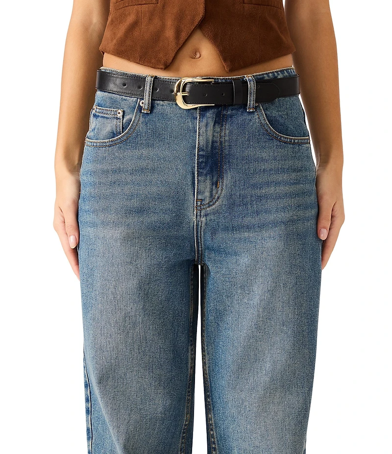 Dillard's Textured and Micro-Glazed Sculptural Keeper Belt Set