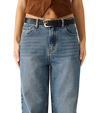 Dillard's Textured and Micro-Glazed Sculptural Keeper Belt Set