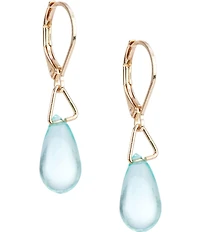 Dillard's Aqua Glass Teardrop Drop Earrings