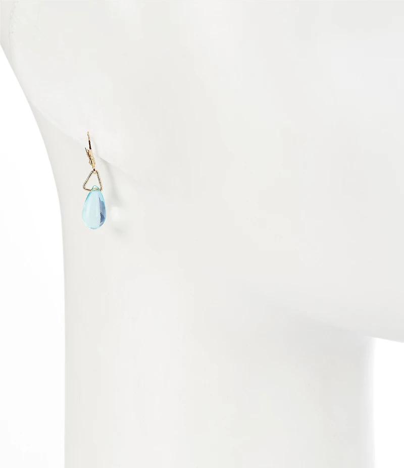 Dillard's Aqua Glass Teardrop Drop Earrings