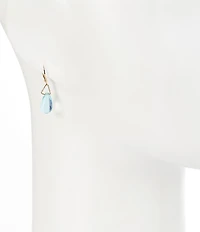 Dillard's Aqua Glass Teardrop Drop Earrings