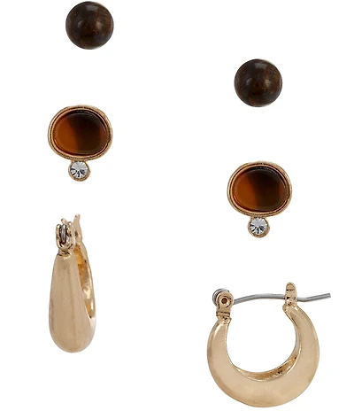 Dillard's Bead Studs And Hoop Earring Set