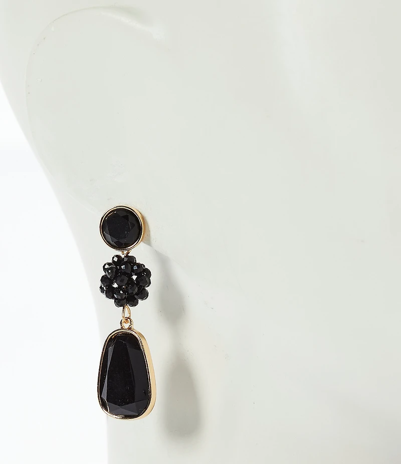 Dillard's Beaded Ball Crystal Linear Earrings