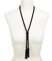 Dillard's Beaded Tassels Long Strand Y Necklace