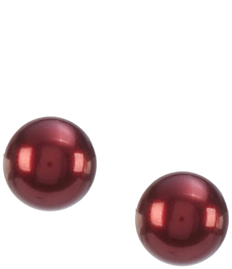 Dillard's Berry Pearl Stud Earrings