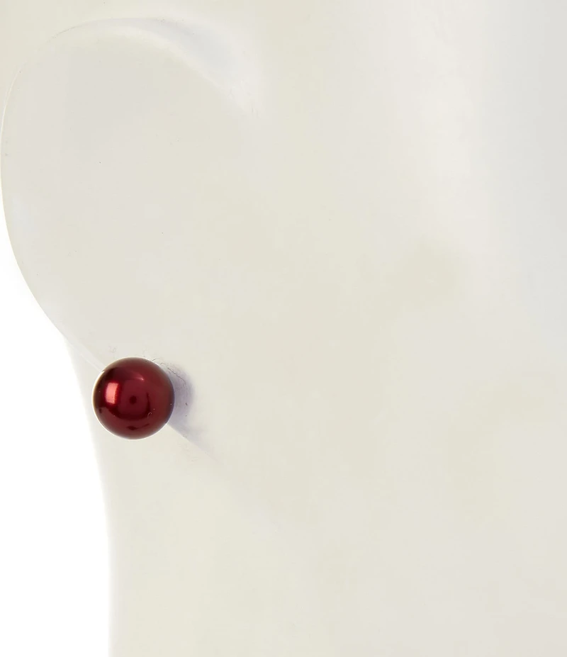Dillard's Berry Pearl Stud Earrings