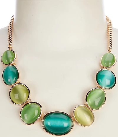 Dillard's Cats Eye Cab Frontal Statement Collar Necklace