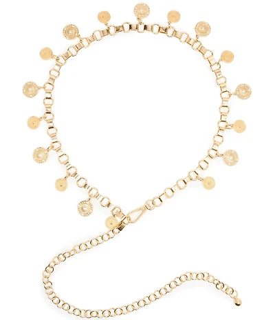 Dillard's Coin Dangle Chain Belt
