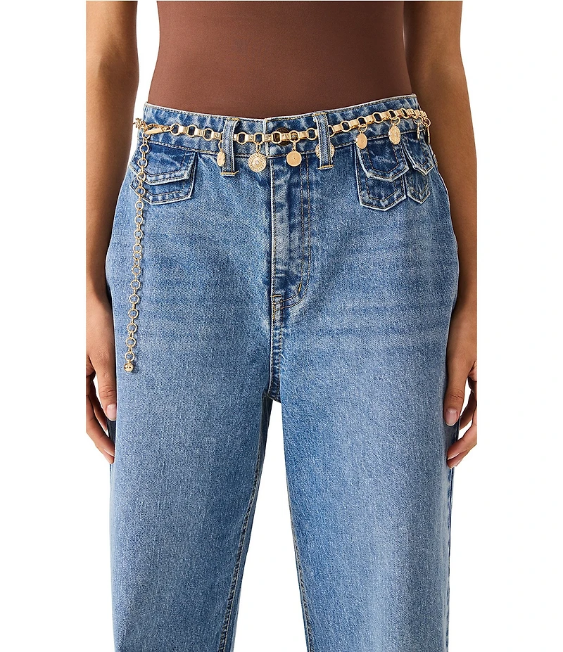 Dillard's Coin Dangle Chain Belt