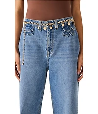 Dillard's Coin Dangle Chain Belt
