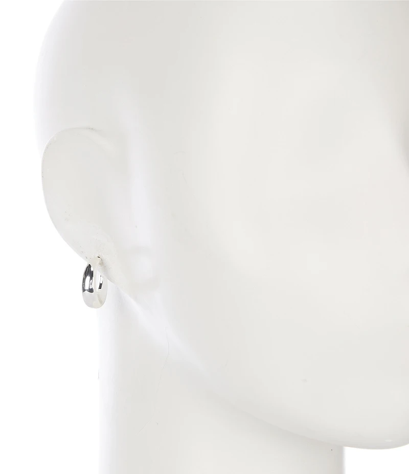 Dillard's Crescent Moon Metal Puffy Hoop Earrings