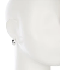 Dillard's Crescent Moon Metal Puffy Hoop Earrings