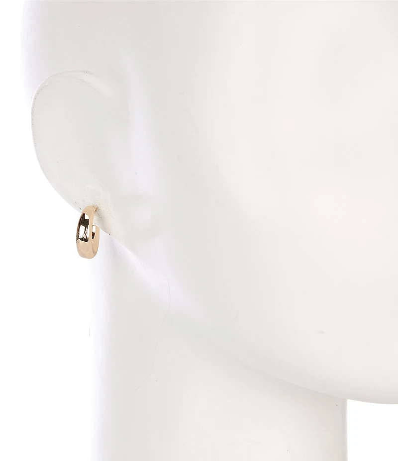 Dillard's Crescent Moon Metal Puffy Hoop Earrings