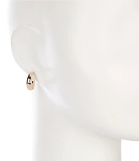 Dillard's Crescent Moon Metal Puffy Hoop Earrings