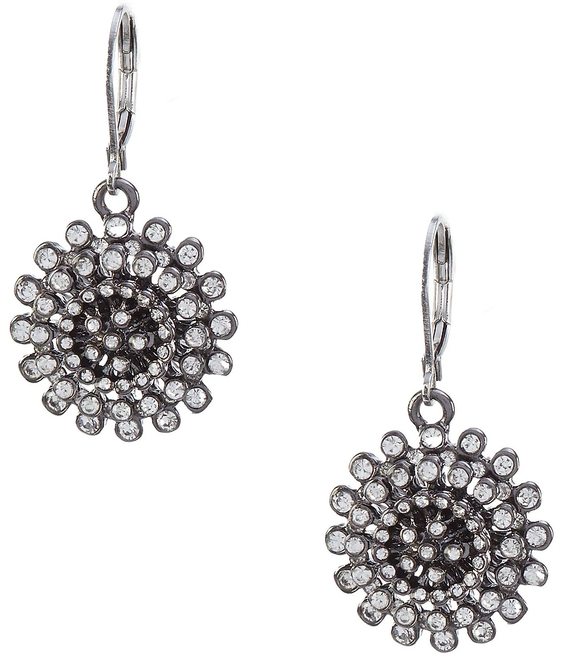 Dillard's Crystal Pave Flower Drop Earrings