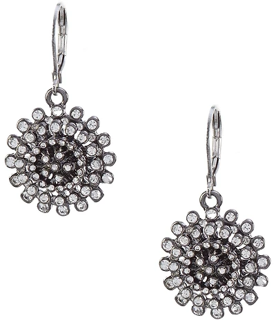 Dillard's Crystal Pave Flower Drop Earrings