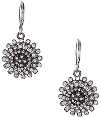 Dillard's Crystal Pave Flower Drop Earrings