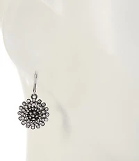 Dillard's Crystal Pave Flower Drop Earrings