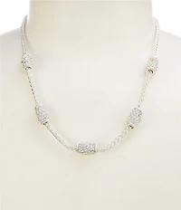 Dillard's Crystal Pave Metal Frontal Short Strand Collar Necklace