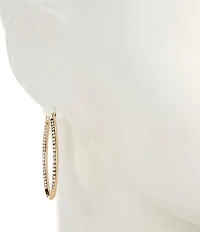 Dillard's Crystal Pave Oval Hoop Earrings