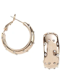 Dillard's Crystal Pave Small Clutchless Hoop Earrings