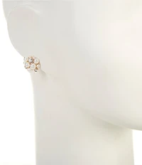 Dillard's Crystal Stone & Pearl Cluster Stud Earrings