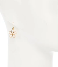 Dillard's Crystal Stone Pearl Flower Drop Earrings