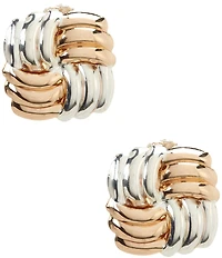 Dillard's Curved Metal Square Stud Earrings