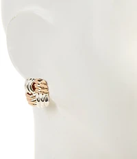 Dillard's Curved Metal Square Stud Earrings