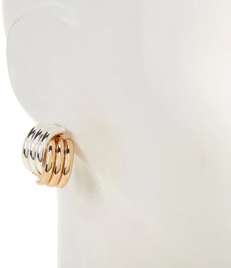 Dillard's Curved Tube Clip Drop Earrings