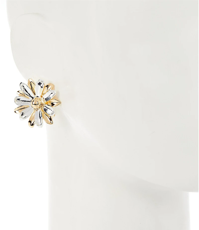 Dillard's Daisy Polished Metal Stud Earrings