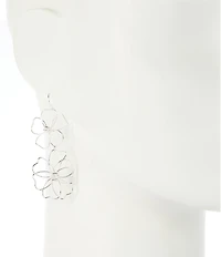 Dillard's Double Flowers Wire Drop Earrings