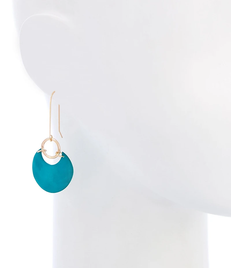 Dillard's Dyed Shell Round Resort Drop Earrings