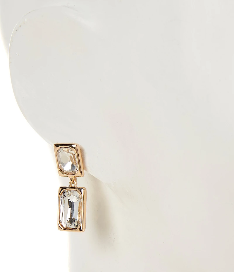 Dillard's Cushion Square Stone Double Drop Earrings