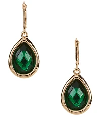 Dillard's Emerald Faceted Stone Teardrop Stone Drop Earrings