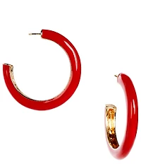 Dillard's Enamel Beveled Metal Hoop Earrings