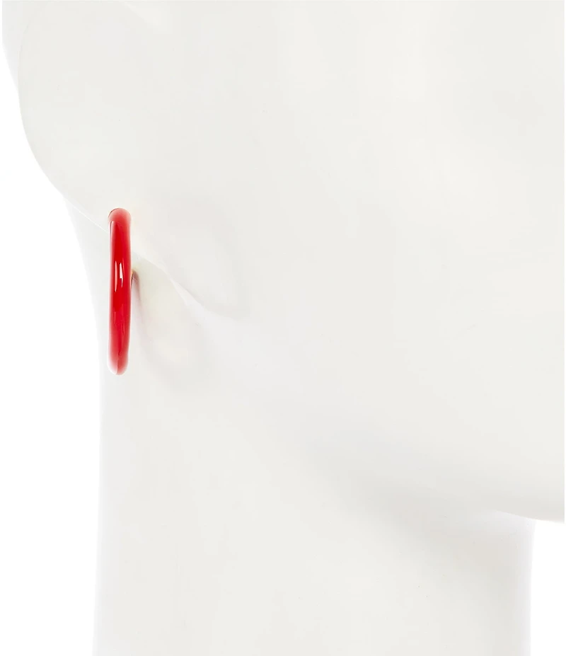 Dillard's Enamel Beveled Metal Hoop Earrings