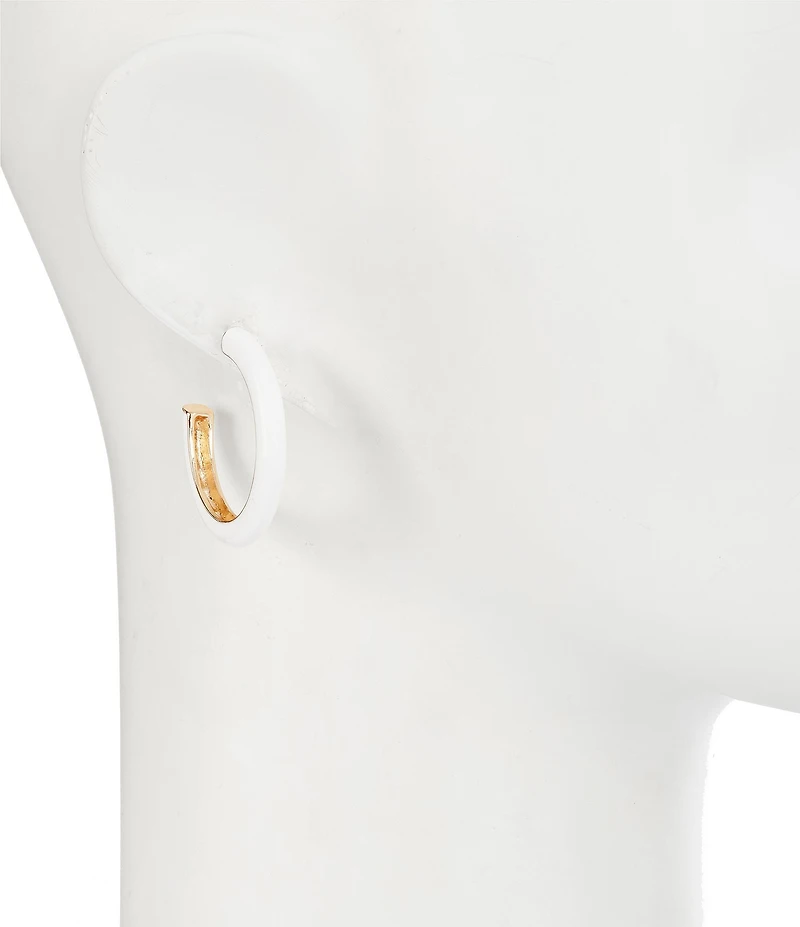 Dillard's Enamel Beveled Metal Hoop Earrings