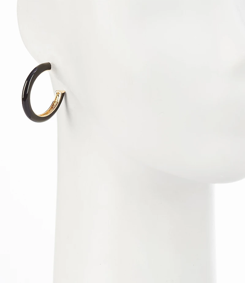 Dillard's Enamel Beveled Metal Hoop Earrings