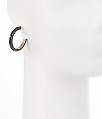 Dillard's Enamel Beveled Metal Hoop Earrings