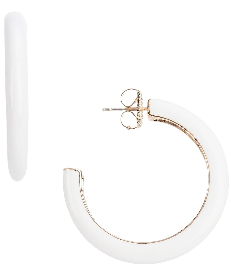 Dillard's Enamel Beveled Metal Hoop Earrings