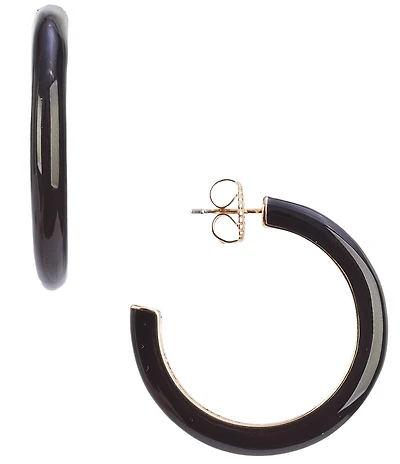 Dillard's Enamel Beveled Metal Hoop Earrings