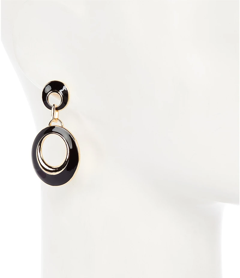 Dillard's Enamel Double Open Round Drop Earrings